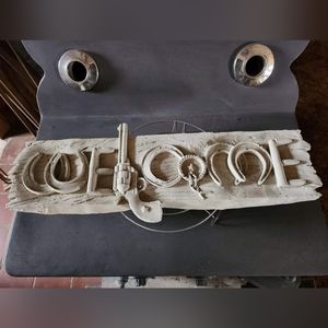 Welcome sign (cement unpainted)